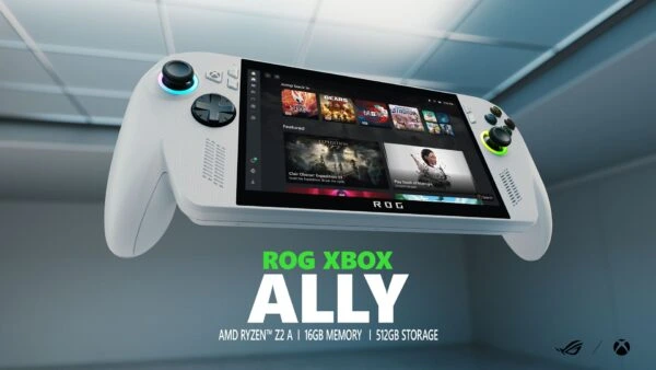 Vista frontale del ROG Xbox Ally X