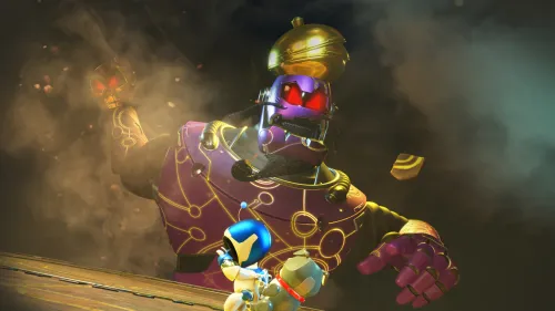 Astro Bot affronta un boss gigante nel gioco