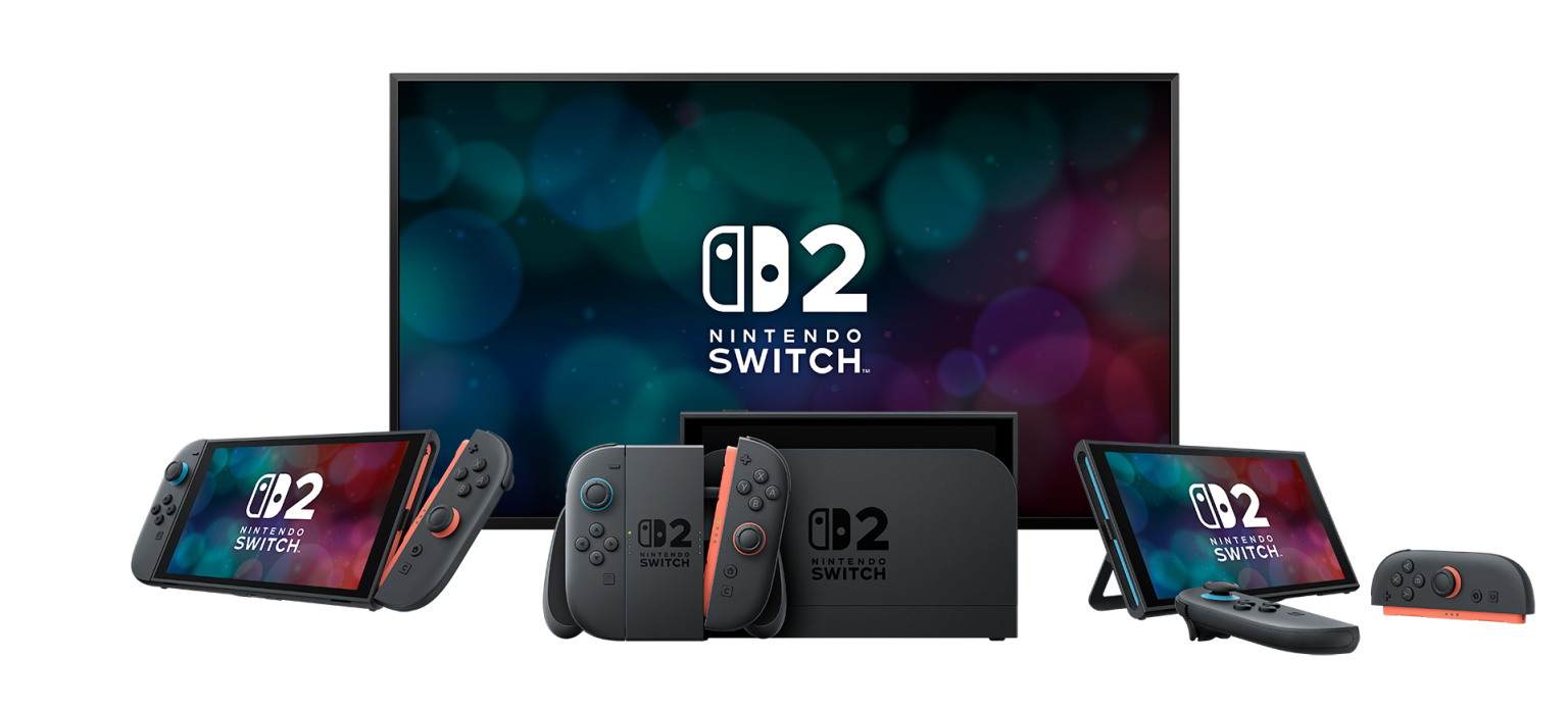 Famiglia e amici che giocano con Nintendo Switch 2 in diverse modalità